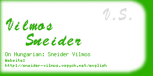 vilmos sneider business card